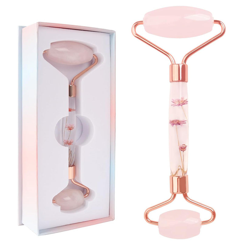Rose quartz face roller